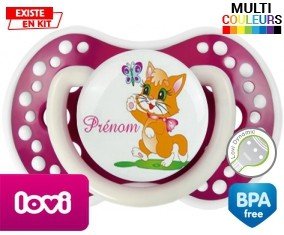 Chat papillon style1 + prénom: Sucette LOVI Dynamic-su7.fr