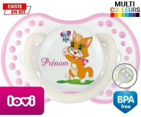 Chat papillon style1 + prénom: Sucette LOVI Dynamic-su7.fr