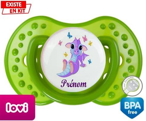 Dragon papillons + prénom: Sucette LOVI Dynamic-su7.fr