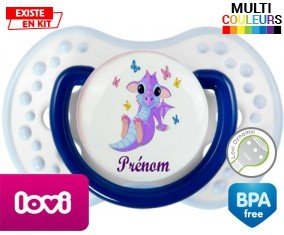 Dragon papillons + prénom: Sucette LOVI Dynamic-su7.fr
