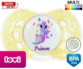 Dragon papillons + prénom: Sucette LOVI Dynamic-su7.fr