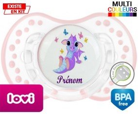 Dragon papillons + prénom: Sucette LOVI Dynamic-su7.fr