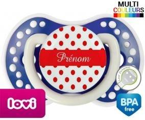 Pois rouge + prénom: Sucette LOVI Dynamic-su7.fr