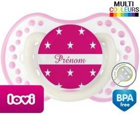 Étoile rose + prénom: Sucette LOVI Dynamic-su7.fr