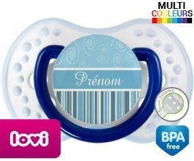Motif bleu + prénom: Sucette LOVI Dynamic-su7.fr