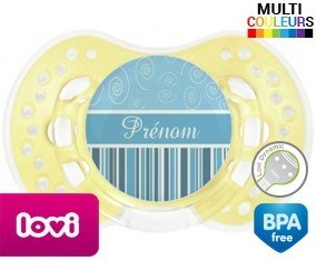 Motif bleu + prénom: Sucette LOVI Dynamic-su7.fr
