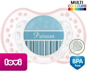 Motif bleu + prénom: Sucette LOVI Dynamic-su7.fr