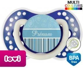 Motif bleu + prénom: Sucette LOVI Dynamic-su7.fr