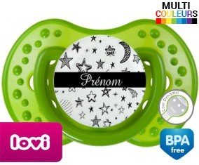 Étoile lune + prénom : Sucette LOVI Dynamic personnalisée