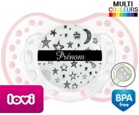 Étoile lune + prénom: Sucette LOVI Dynamic-su7.fr