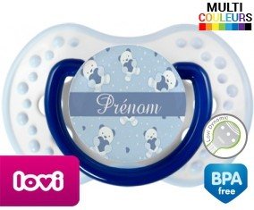 Oursons bleu + prénom: Sucette LOVI Dynamic-su7.fr