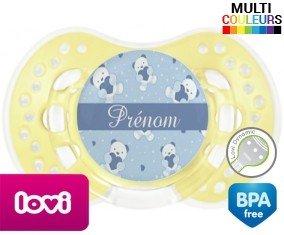 Oursons bleu + prénom: Sucette LOVI Dynamic-su7.fr