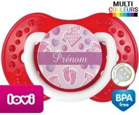 Bouton rose + prénom: Sucette LOVI Dynamic-su7.fr