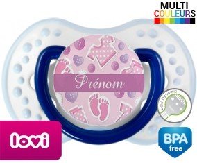 Bouton rose + prénom: Sucette LOVI Dynamic-su7.fr
