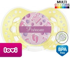 Bouton rose + prénom: Sucette LOVI Dynamic-su7.fr