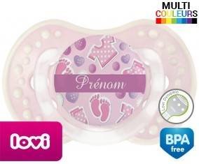 Bouton rose + prénom: Sucette LOVI Dynamic-su7.fr