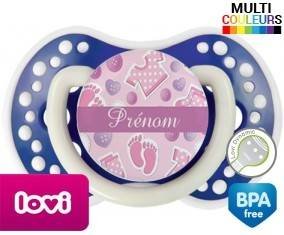 Bouton rose + prénom: Sucette LOVI Dynamic-su7.fr