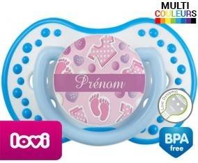 Bouton rose + prénom: Sucette LOVI Dynamic-su7.fr