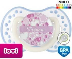 Fleurs style1 + prénom: Sucette LOVI Dynamic-su7.fr