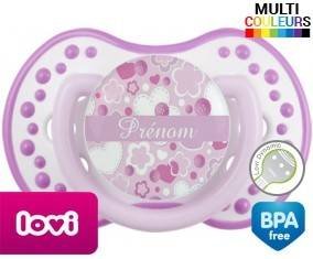 Fleurs style1 + prénom: Sucette LOVI Dynamic-su7.fr