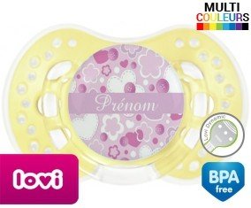 Fleurs style1 + prénom: Sucette LOVI Dynamic-su7.fr