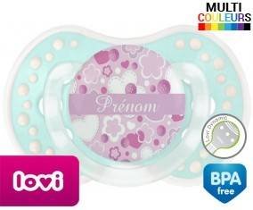 Fleurs style1 + prénom: Sucette LOVI Dynamic-su7.fr
