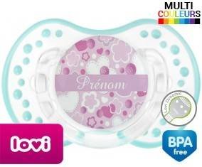 Fleurs style1 + prénom: Sucette LOVI Dynamic-su7.fr