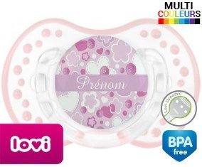 Fleurs style1 + prénom: Sucette LOVI Dynamic-su7.fr