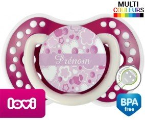 Fleurs style1 + prénom: Sucette LOVI Dynamic-su7.fr