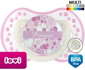 Fleurs style1 + prénom: Sucette LOVI Dynamic-su7.fr