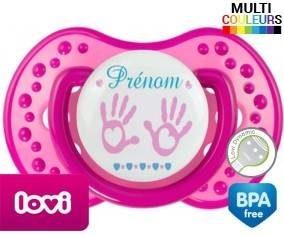 Main de bébé (fille) + prénom: Sucette LOVI Dynamic-su7.fr