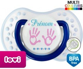 Main de bébé (fille) + prénom: Sucette LOVI Dynamic-su7.fr