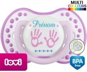 Main de bébé (fille) + prénom: Sucette LOVI Dynamic-su7.fr
