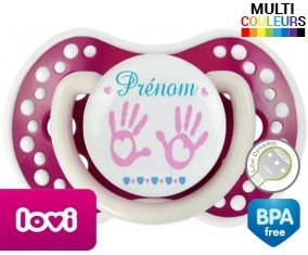 Main de bébé (fille) + prénom: Sucette LOVI Dynamic-su7.fr