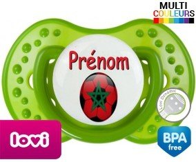 Ballon foot Maroc + prénom : Sucette LOVI Dynamic personnalisée