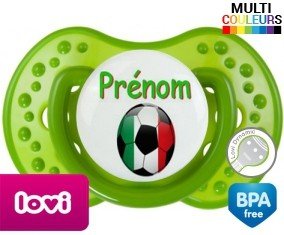 Ballon foot Italie + prénom : Tétine LOVI Dynamic personnalisée