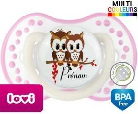 Hiboux cœur + prénom: Sucette LOVI Dynamic-su7.fr