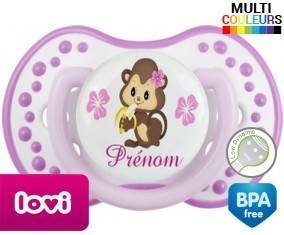 Singe noeud papillon + prénom: Sucette LOVI Dynamic-su7.fr