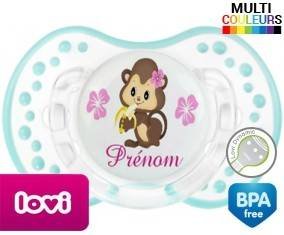 Singe noeud papillon + prénom: Sucette LOVI Dynamic-su7.fr