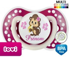 Singe noeud papillon + prénom: Sucette LOVI Dynamic-su7.fr