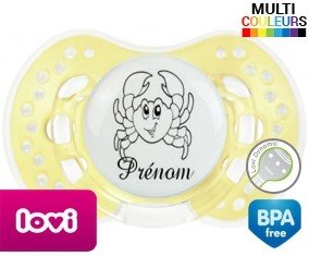 Crabe amusant + prénom: Sucette LOVI Dynamic-su7.fr