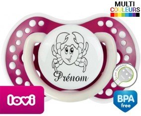Crabe amusant + prénom: Sucette LOVI Dynamic-su7.fr