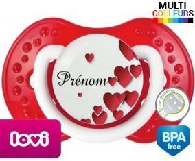 Pleins de cœurs + prénom: Sucette LOVI Dynamic-su7.fr