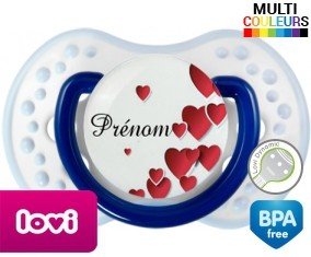 Pleins de cœurs + prénom: Sucette LOVI Dynamic-su7.fr