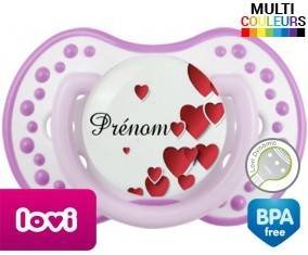 Pleins de cœurs + prénom: Sucette LOVI Dynamic-su7.fr