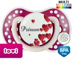 Pleins de cœurs + prénom: Sucette LOVI Dynamic-su7.fr