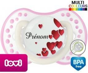 Pleins de cœurs + prénom: Sucette LOVI Dynamic-su7.fr