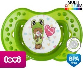 Ourson tortue + prénom: Sucette LOVI Dynamic-su7.fr