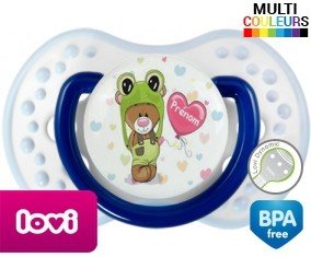 Ourson tortue + prénom: Sucette LOVI Dynamic-su7.fr