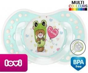Ourson tortue + prénom: Sucette LOVI Dynamic-su7.fr